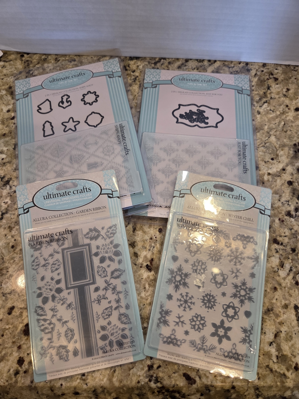 Ultimate Crafts Lot Embossing Folders Die Cuts Paper Cards Scrapbooking NEW